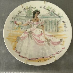 Vintage D’arcrau Limoges “Scarlet En Crinoline” Collector Plate.